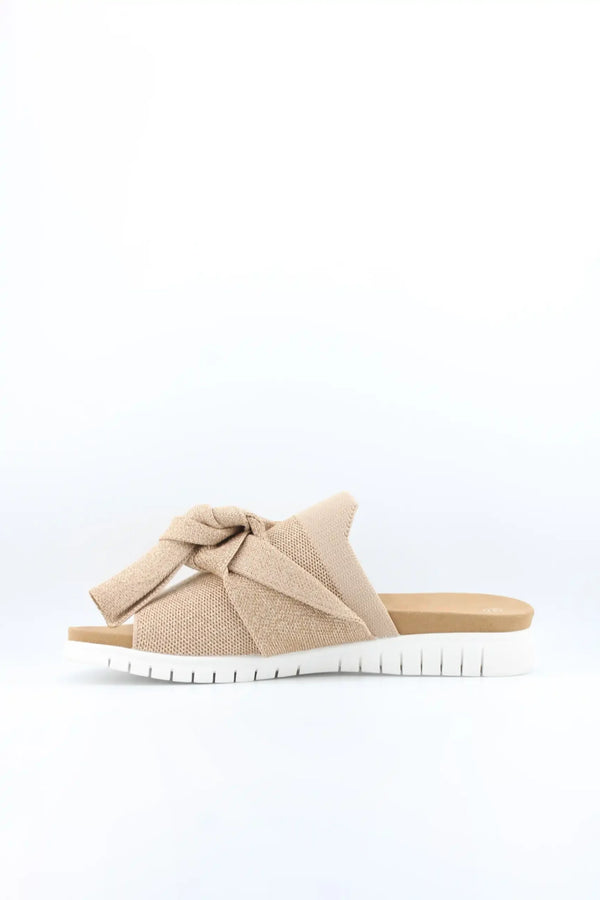 Bernie Mev Knotted Textile Slide Sandals